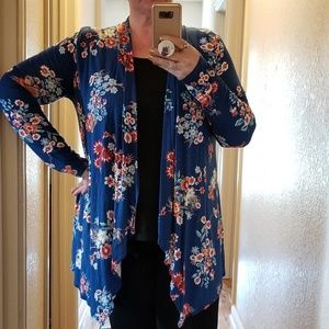 Cool Melon Sweaters - Floral Women's Plus Sized Cardigan Cool Melon Sweaters - Floral Women's Plus Sized Cardigan